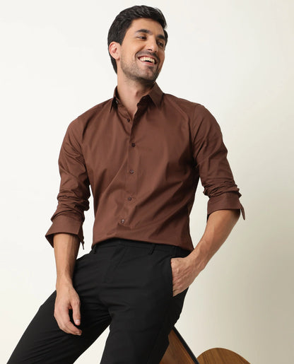 PLAIN SHIRT BENEDICT - BROWN