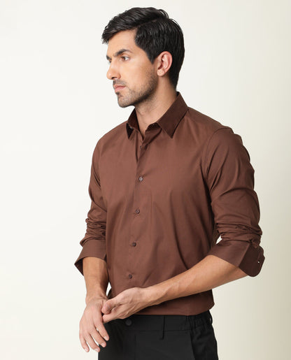 PLAIN SHIRT BENEDICT - BROWN