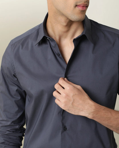 PLAIN SHIRT BENEDICT - DARK GREY