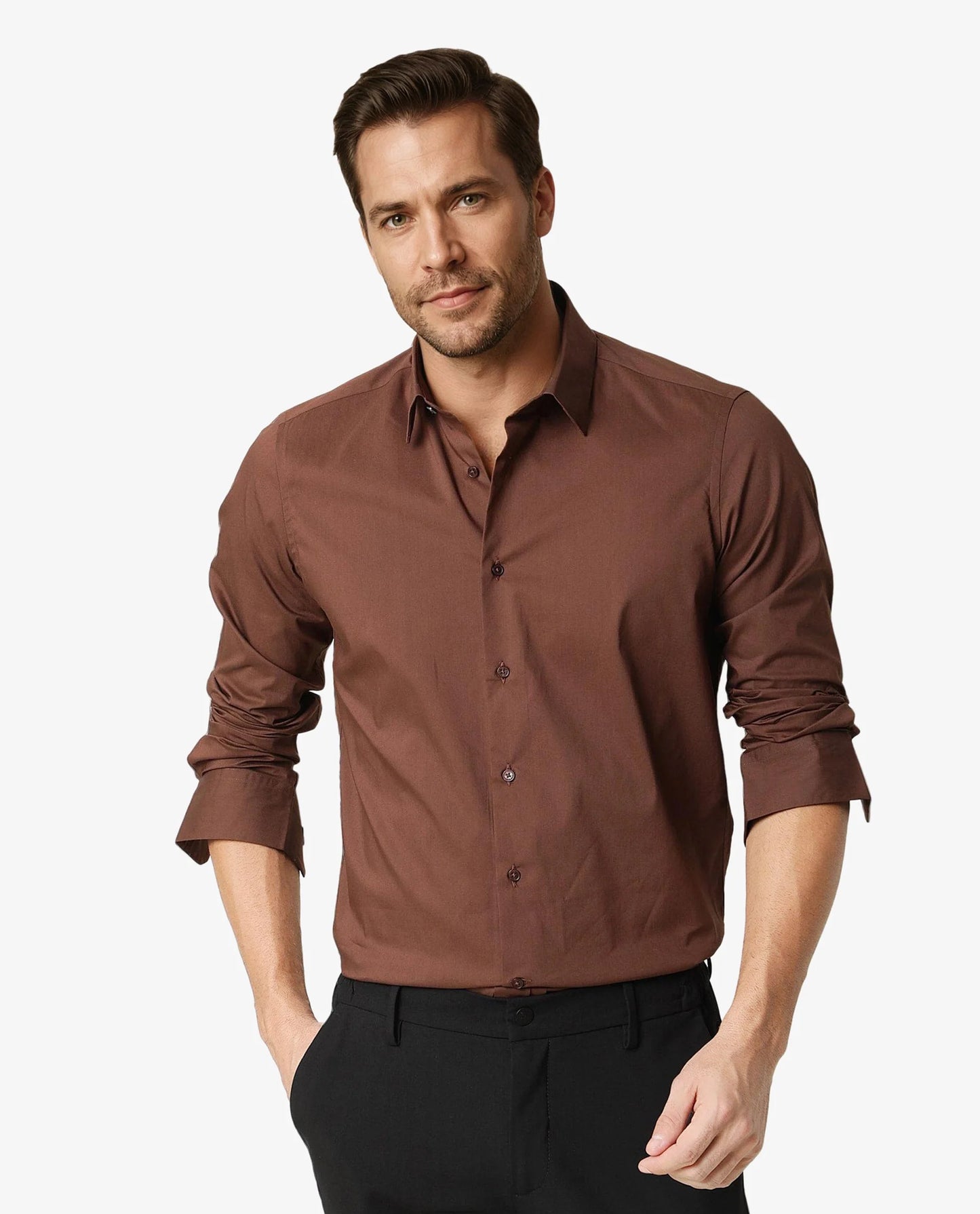 PLAIN SHIRT BENEDICT - BROWN