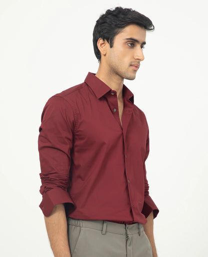 PLAIN SHIRT BENEDICT -  MAROON